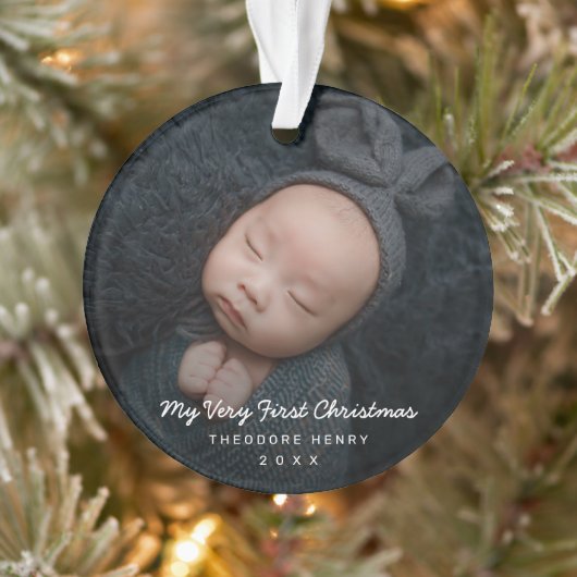 Einfaches modernes Baby-Foto Ornament (Baum)