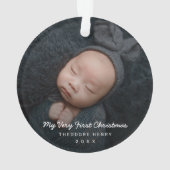 Einfaches modernes Baby-Foto Ornament (Rückseite)