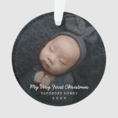 Einfaches modernes Baby-Foto Ornament (Vorderseite)