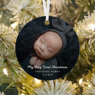 Einfaches modernes Baby-Foto Ornament Aus Metall
