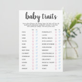 Einfaches, modernes Babytrait | Klassische Keepake Einladung (Stehend Vorderseite)