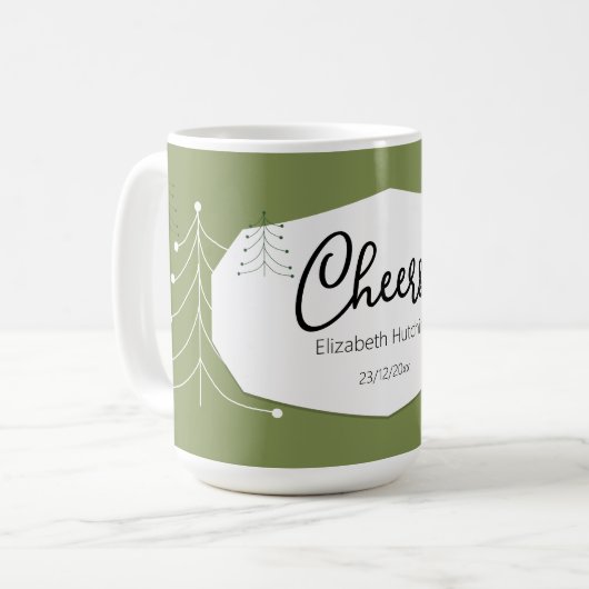 Einfaches modernes Baum-Muster Kaffeetasse (Vorderseite Links)
