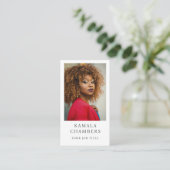 Einfaches modernes Berufliches Foto Visitenkarte (Stehend Vorderseite)