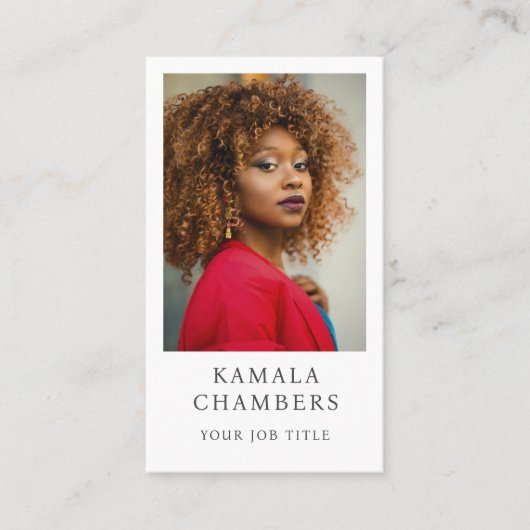 Einfaches modernes Berufliches Foto Visitenkarte (Vorderseite)