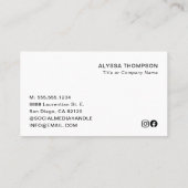 Einfaches, modernes Berufliches Foto Visitenkarte (Rückseite)