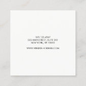 Einfaches, modernes, Berufliches, helles Rotes Pla Quadratische Visitenkarte (Rückseite)