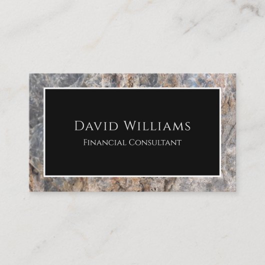 Einfaches, modernes Berufliches Marmor Visitenkarte (Vorderseite)