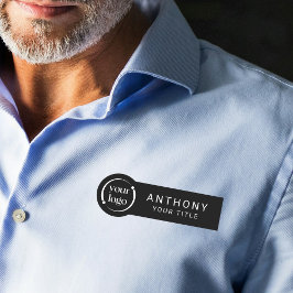 Einfaches, modernes Berufliches Schwarz-Logo Namensschild