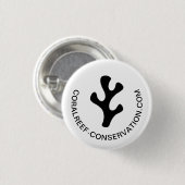 Einfaches, modernes Berufliches Schwarz-weiß-Coral Button (Vorne & Hinten)