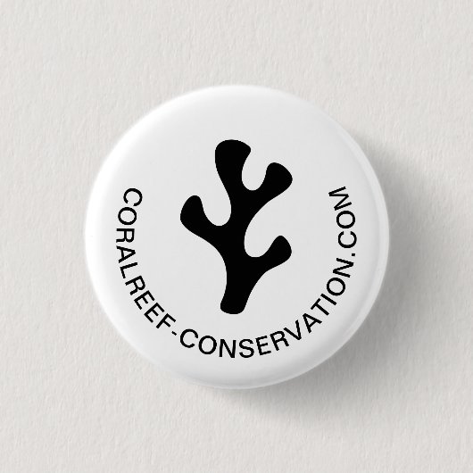 Einfaches, modernes Berufliches Schwarz-weiß-Coral Button (Vorderseite)