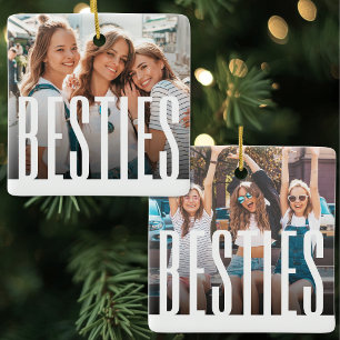 Einfaches Modernes Besties Beste Freundin Foto Keramikornament