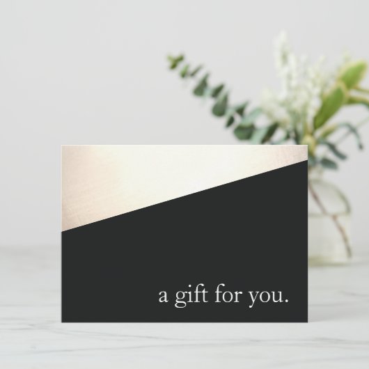 Einfaches, modernes Black Gold-Weihnachtsgeschenk (Stehend Vorderseite)