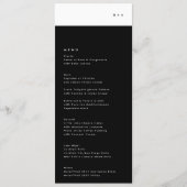 Einfaches, modernes Black Stripe Monogram Wedding Menükarte (Vorderseite)