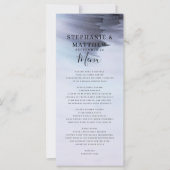 Einfaches, modernes Black Watercolor-Hochzeitmenü (Vorderseite)