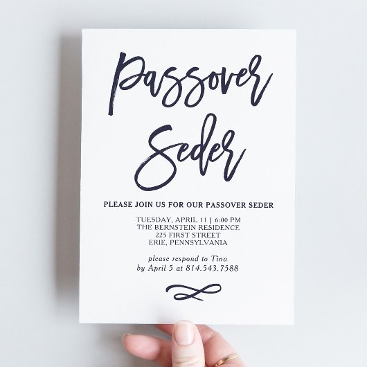 Einfaches, modernes Blau- und Weißpesserwasser Einladung