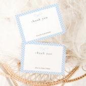 Einfaches, modernes Blue Kariert Bow Dankeskarte