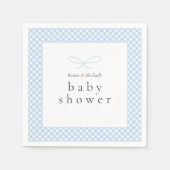 Einfaches, modernes Blue Kariert Bow Serviette (Vorderseite)