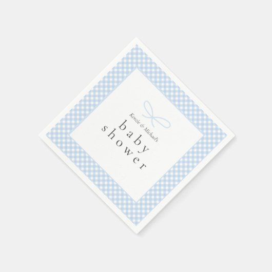 Einfaches, modernes Blue Kariert Bow Serviette (Ecke)