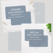 Einfaches, modernes Blue Wedding Drink Ticket
