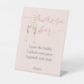 Einfaches, modernes Brunch-Bar mit blubbly mimosa Sockelschild (Vorderseite)