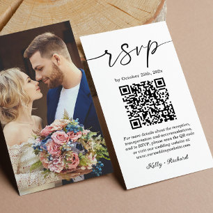 Einfaches modernes Budget Hochzeitsszenario RSVP O Begleitkarte