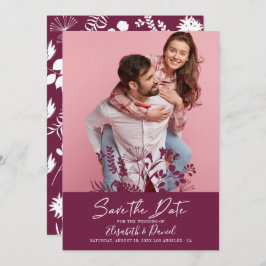 Einfaches modernes Burgund-Hochzeitsstift Save the Save The Date