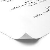 Einfaches, modernes Calligrafy Bar Menu-Zeichen Poster (Ecke)