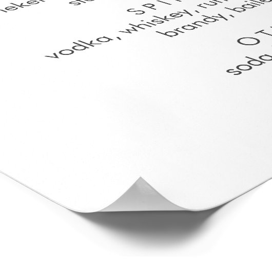 Einfaches, modernes Calligrafy Bar Menu-Zeichen Poster (Ecke)