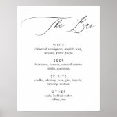 Einfaches, modernes Calligrafy Bar Menu-Zeichen Poster (Vorne)
