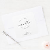 Einfaches, modernes Candle Label Quadratischer Aufkleber (Umschlag)