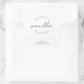 Einfaches, modernes Candle Label Quadratischer Aufkleber (Tasche)