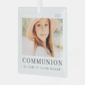 Einfaches, modernes Chic Custom First CommunityFot Ornament Aus Glas (Vorderseite links)