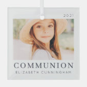 Einfaches, modernes Chic Custom First CommunityFot Ornament Aus Glas (Vorderseite)