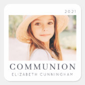 Einfaches, modernes Chic Custom First CommunityFot Quadratischer Aufkleber (Vorderseite)