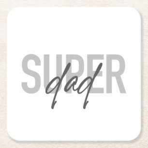 Einfaches, modernes, cooles Design Super Vater Rechteckiger Pappuntersetzer