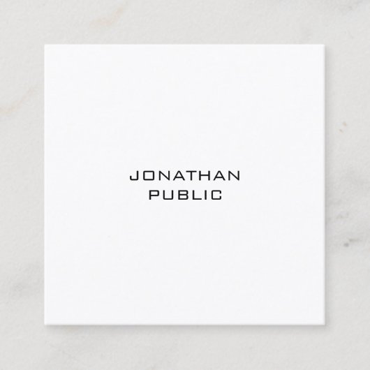 Einfaches, modernes Design Berufliche Vorlage Quadratische Visitenkarte (Vorderseite)