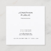 Einfaches, modernes Design Berufliche Vorlage Quadratische Visitenkarte (Rückseite)