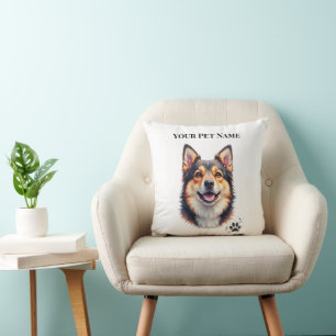 Einfaches modernes Design mit Name und Foto des Ha Kissen