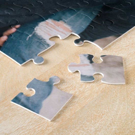 Einfaches modernes DIY Couple Valentine's Day Foto Puzzle (Seite)