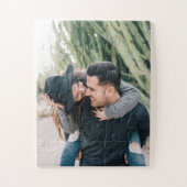 Einfaches modernes DIY Couple Valentine's Day Foto Puzzle (Vertikal)