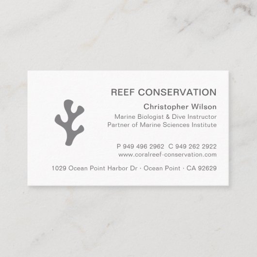 Einfaches modernes elegantes Berufliches Korallenr Visitenkarte (Vorderseite)