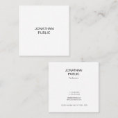 Einfaches modernes elegantes Design Beruflich Schl Quadratische Visitenkarte (Vorne/Hinten)