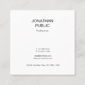 Einfaches modernes elegantes Design Beruflich Schl Quadratische Visitenkarte (Rückseite)