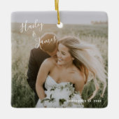 Einfaches modernes elegantes Foto neu Keramikornament (Vorderseite)