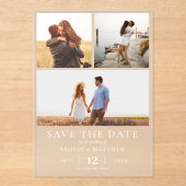 Einfaches modernes elegantes Foto Save the Date Ho Acryleinladungen (Vorderseite)