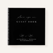 Einfaches modernes elegantes Gästebuch für Hochzei Notizblock (Vorderseite)