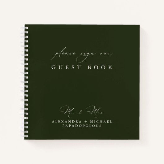 Einfaches modernes elegantes Gästebuch für Hochzei Notizblock (Vorderseite)