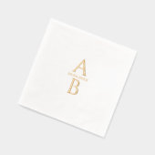 Einfaches, modernes, elegantes Hochzeitdatum und M Servietten Mit Folie (Links)