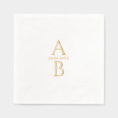 Einfaches, modernes, elegantes Hochzeitdatum und M Servietten Mit Folie (Vorderseite)