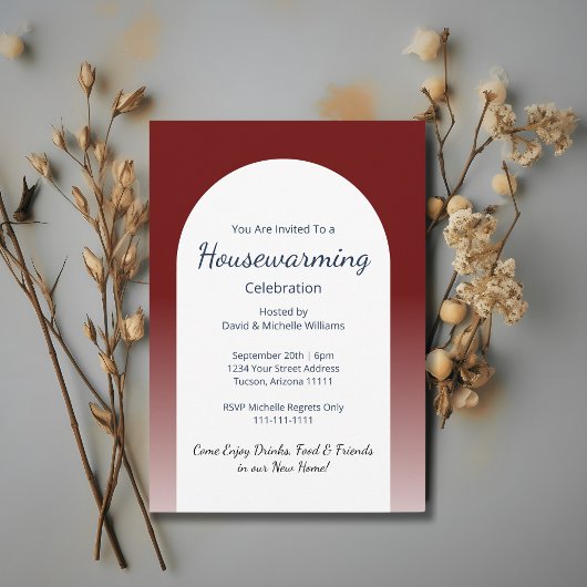 Einfaches modernes elegantes Party zur Housewarmin Einladung